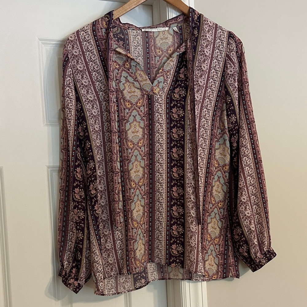Violet & Claire Striped Bohemian Blouse